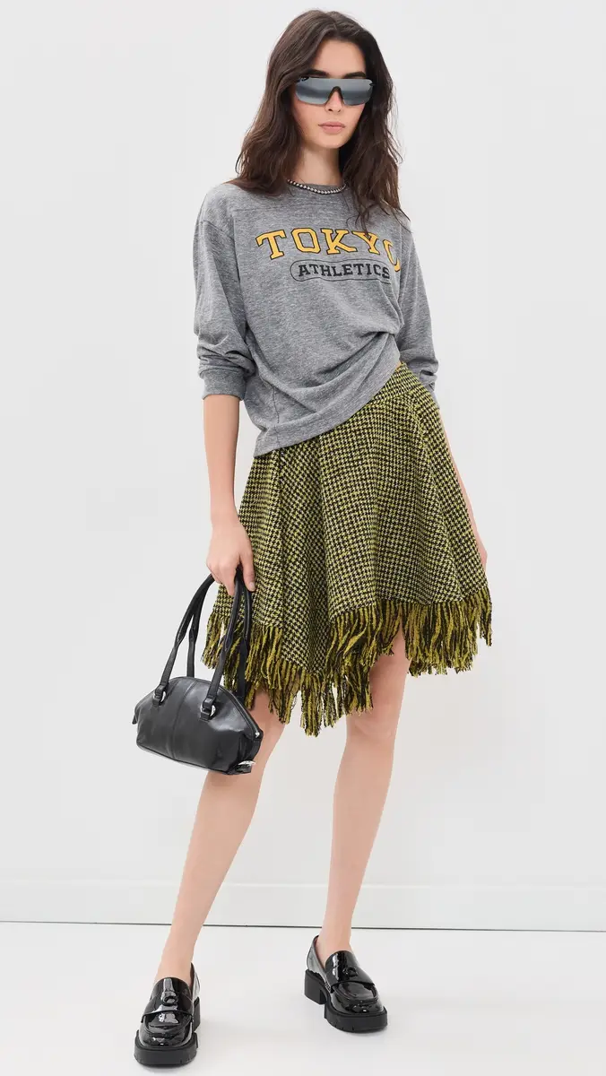 Ganni Woollen Check Mini Skirt | Thumbnail 2 Ganni Woollen Check Mini Skirt | Thumbnail 2