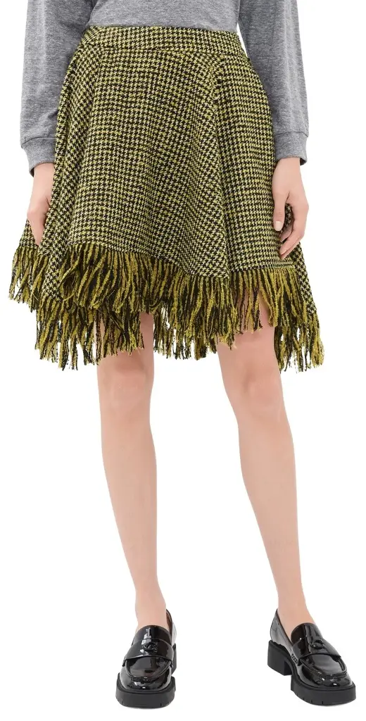 Ganni Woollen Check Mini Skirt