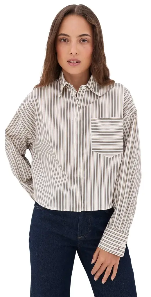 rag & bone Marin Cropped Stripe Shirt