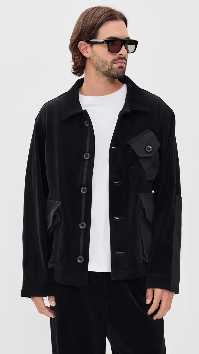 Y-3 Velour Button Jacket | Thumbnail 2 Y-3 Velour Button Jacket | Thumbnail 2