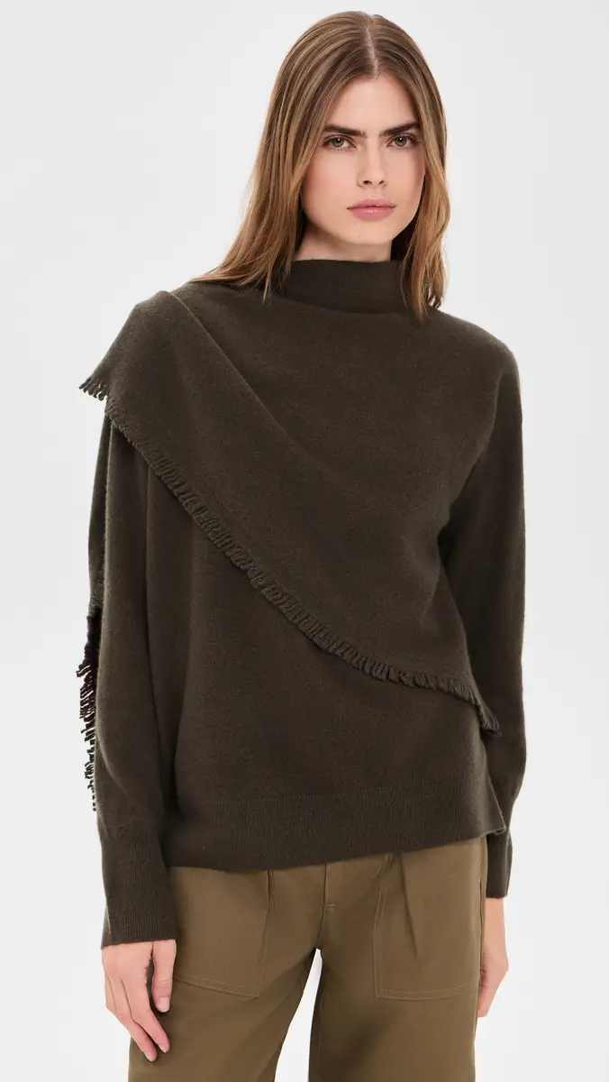 Vince Draped Fringe Scarf Sweater | Thumbnail 3 Vince Draped Fringe Scarf Sweater | Thumbnail 3
