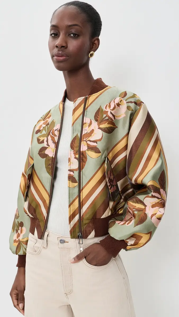 ALÉMAIS La Rosa Jacquard Bomber Jacket | Thumbnail 2 ALÉMAIS La Rosa Jacquard Bomber Jacket | Thumbnail 2