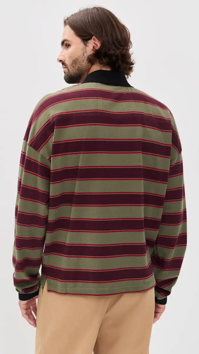 Rhude Fontaine Striped Long Sleeve Polo | Thumbnail 3 Rhude Fontaine Striped Long Sleeve Polo | Thumbnail 3