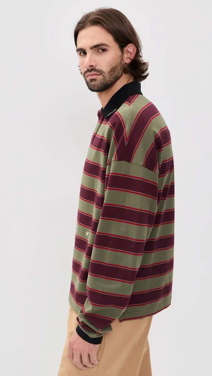 Rhude Fontaine Striped Long Sleeve Polo | Thumbnail 4 Rhude Fontaine Striped Long Sleeve Polo | Thumbnail 4