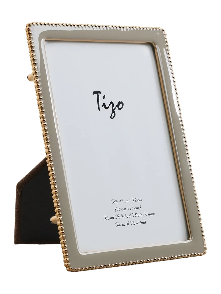 Tizo Design Gold Plated Beaded Enamel Frame 4x6