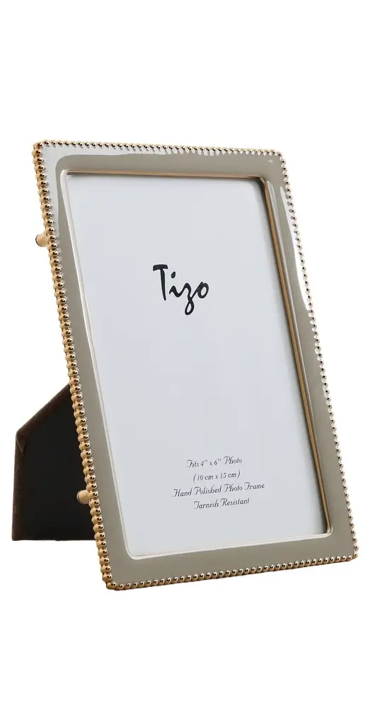 Tizo Design Gold Plated Beaded Enamel Frame 4x6