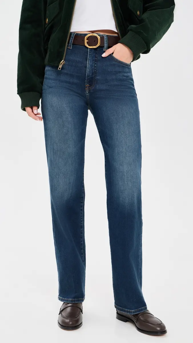 GOOD AMERICAN Soft Tech Good True Straight Jeans | Thumbnail 3 GOOD AMERICAN Soft Tech Good True Straight Jeans | Thumbnail 3