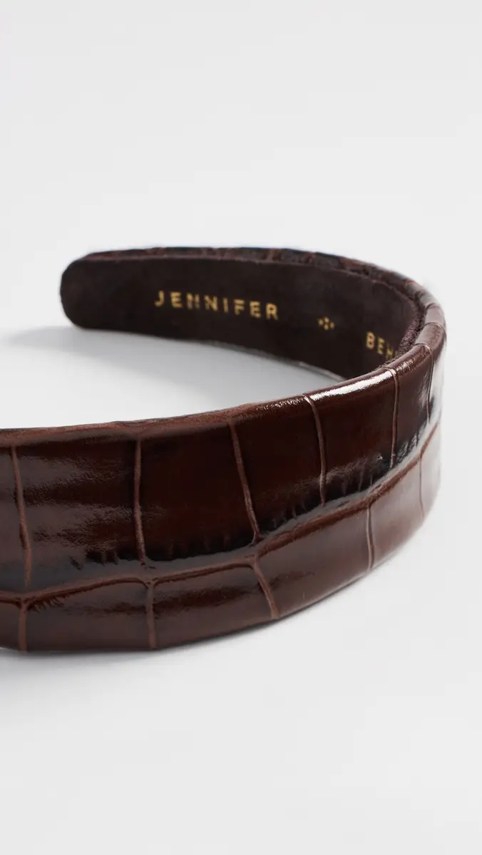 Jennifer Behr Embossed Leather Cruz Headband | Thumbnail 4