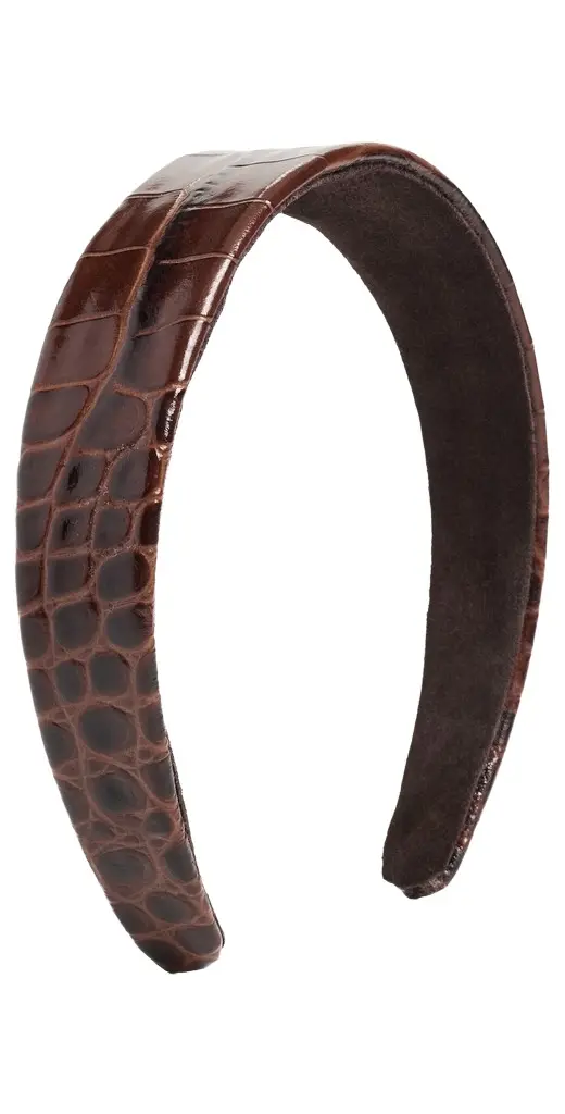 Jennifer Behr Embossed Leather Cruz Headband