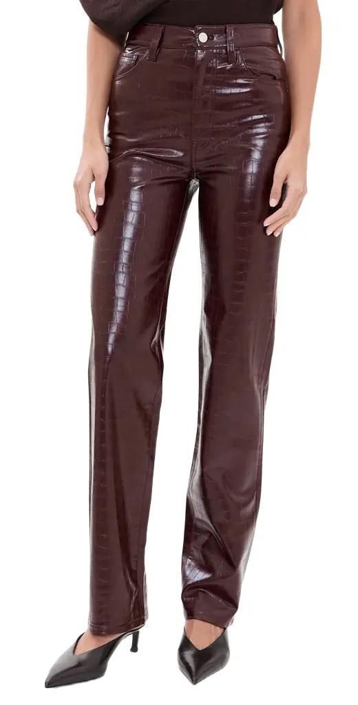 Cassie Super High Rise Straight Faux Leather Pants