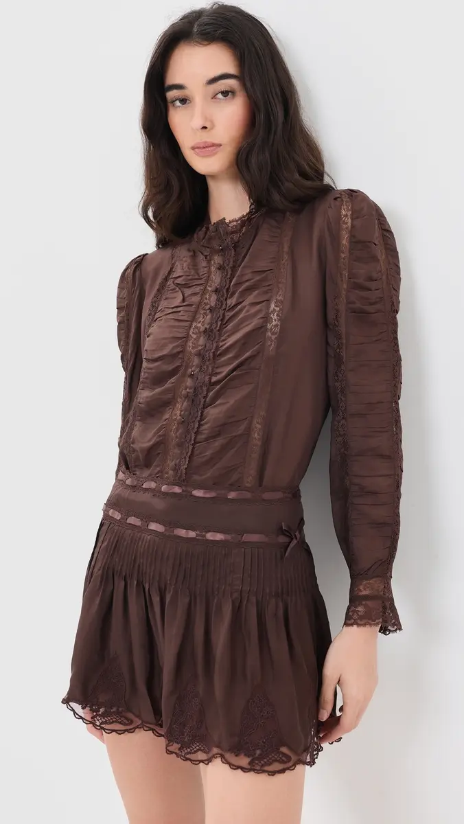 LoveShackFancy Jacque Silk Top | Thumbnail 2 LoveShackFancy Jacque Silk Top | Thumbnail 2
