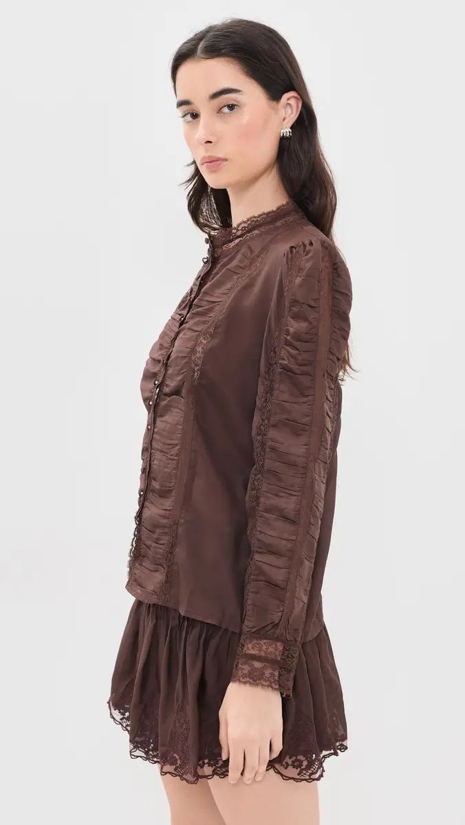 LoveShackFancy Jacque Silk Top | Thumbnail 4 LoveShackFancy Jacque Silk Top | Thumbnail 4