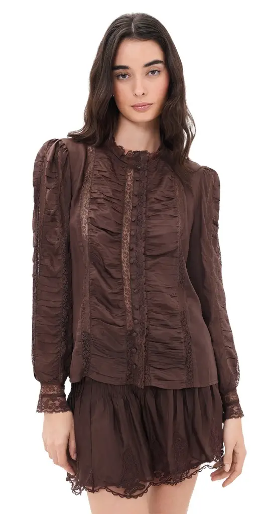 LoveShackFancy Jacque Silk Top