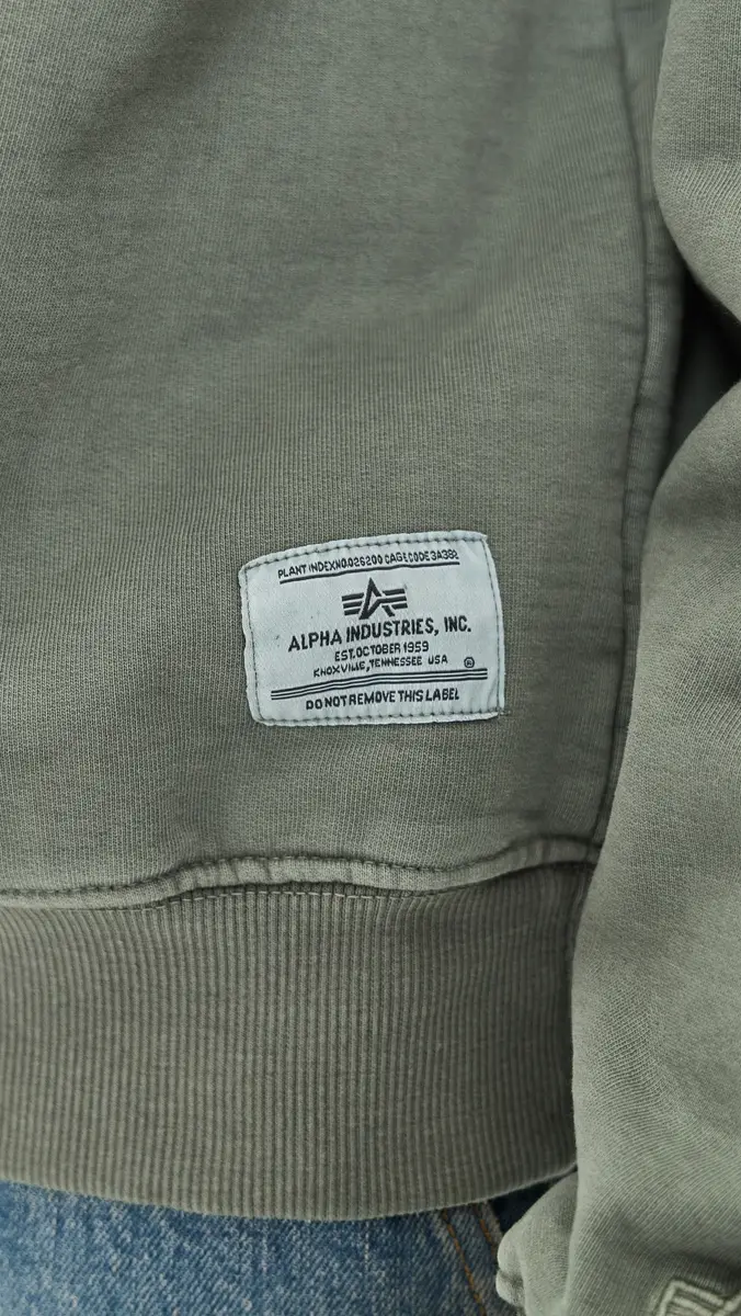 Alpha Industries Washed Essential 1/4 Zip Relaxed Fit Sweatshirt | Thumbnail 6