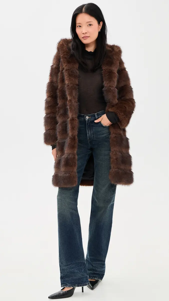 Apparis Marais Faux Mink Hooded Coat | Thumbnail 2 Apparis Marais Faux Mink Hooded Coat | Thumbnail 2