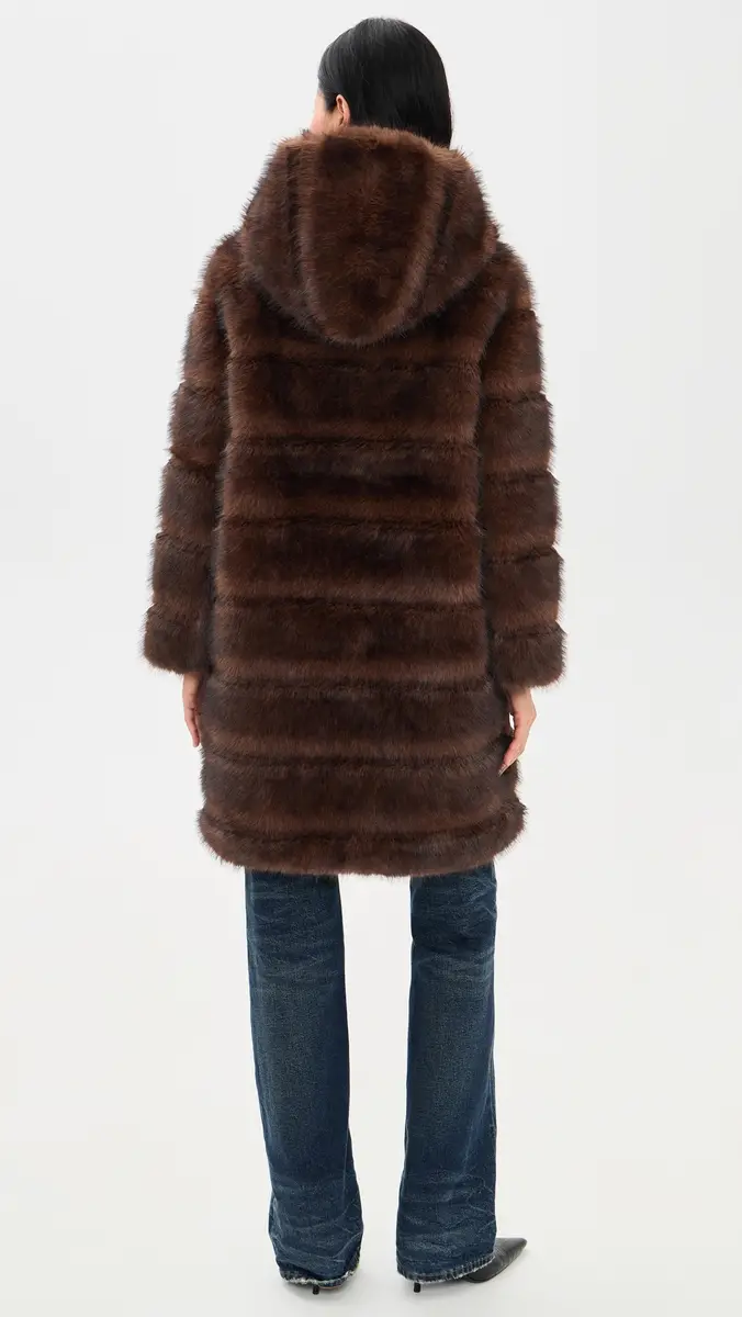 Apparis Marais Faux Mink Hooded Coat | Thumbnail 3 Apparis Marais Faux Mink Hooded Coat | Thumbnail 3
