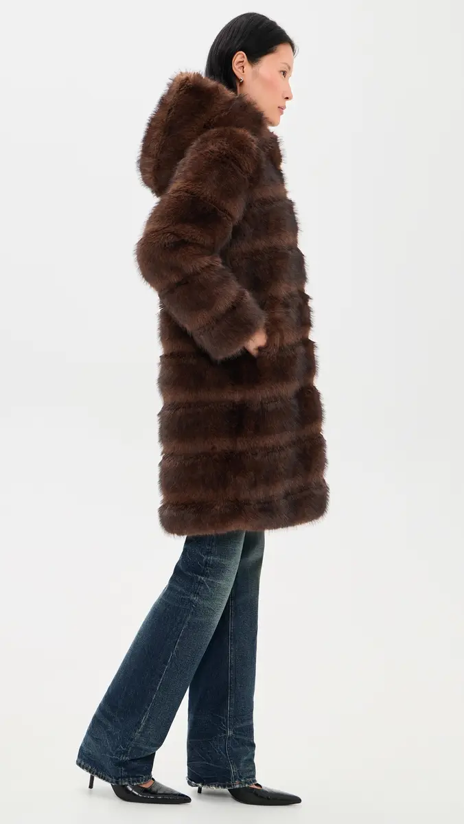 Apparis Marais Faux Mink Hooded Coat | Thumbnail 4 Apparis Marais Faux Mink Hooded Coat | Thumbnail 4