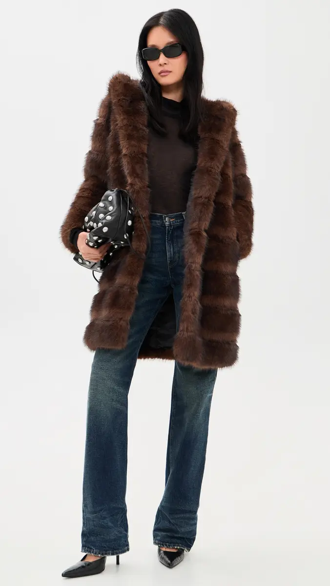 Apparis Marais Faux Mink Hooded Coat | Thumbnail 5 Apparis Marais Faux Mink Hooded Coat | Thumbnail 5