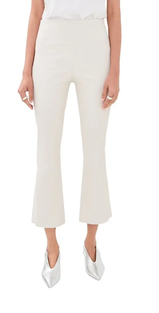 Sprwmn Leather Crop Flare Pants
