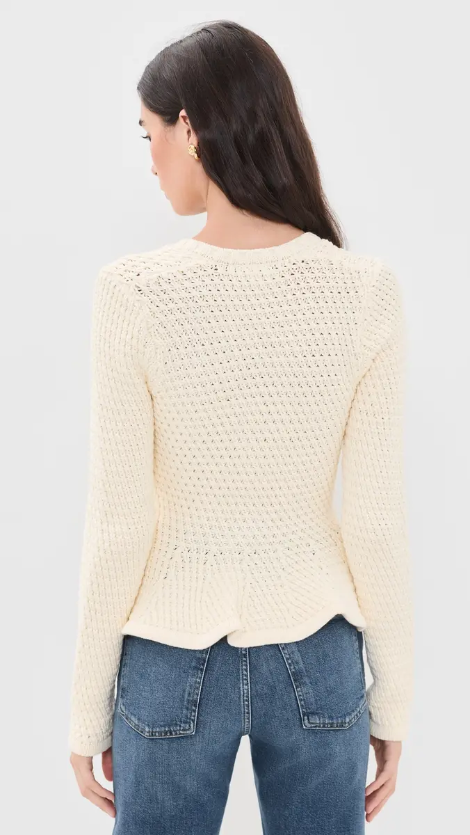 Pistola Elina Peplum Openwork Cardigan | Thumbnail 3 Pistola Elina Peplum Openwork Cardigan | Thumbnail 3