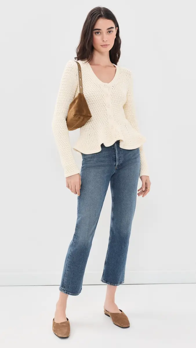 Pistola Elina Peplum Openwork Cardigan | Thumbnail 5 Pistola Elina Peplum Openwork Cardigan | Thumbnail 5
