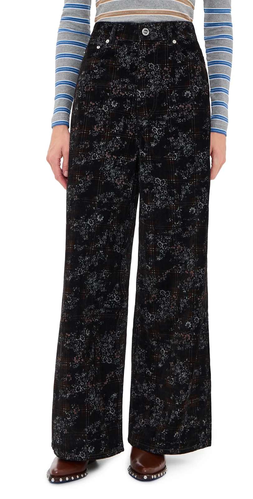 Ganni Printed Flock Denim Marri 2.0 Pants