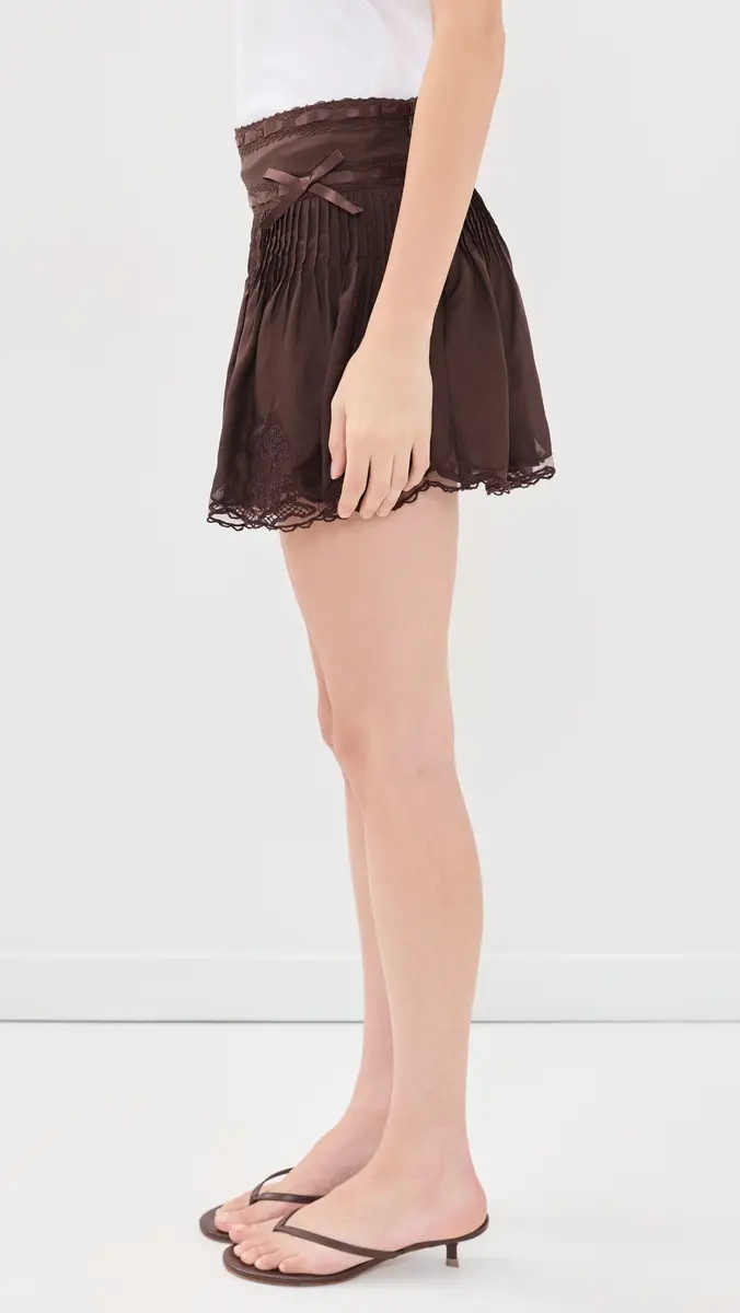 LoveShackFancy Marais Silk Skirt | Thumbnail 4