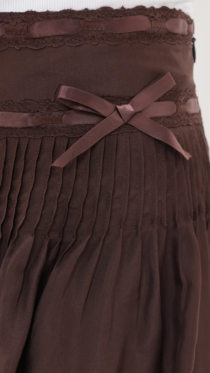 LoveShackFancy Marais Silk Skirt | Thumbnail 6