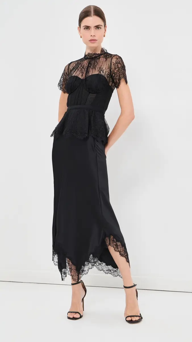 Simkhai Kehlani Lingerie Lace Short Sleeve Bustier Top | Thumbnail 5
