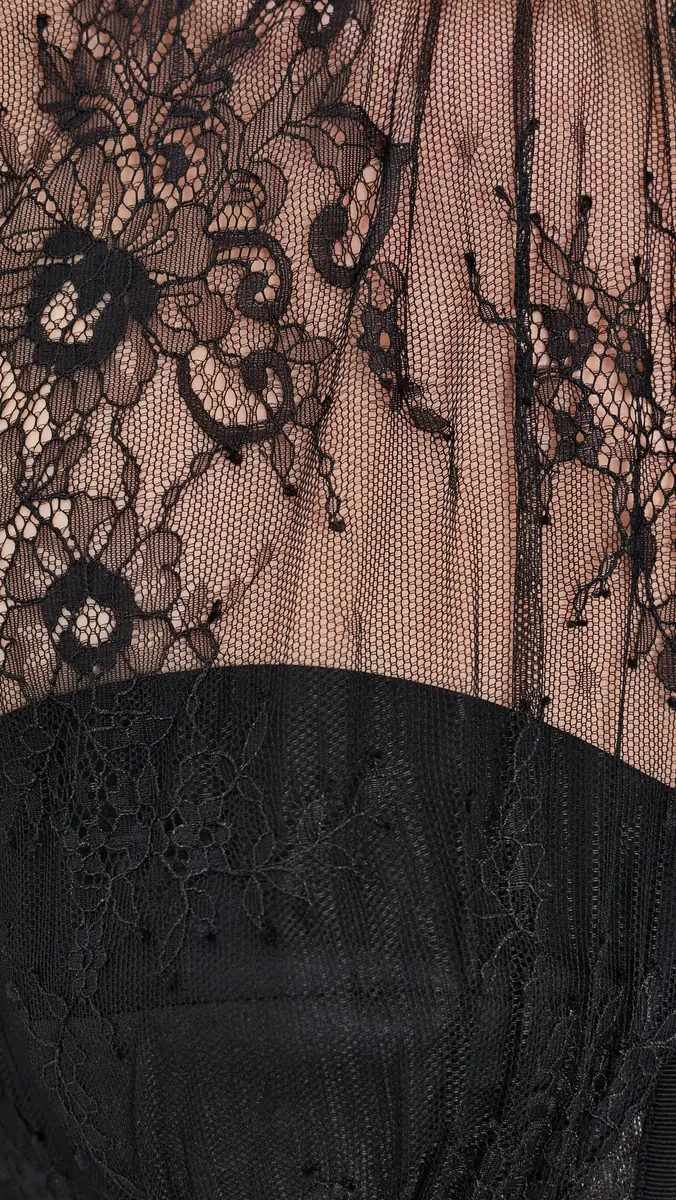 Simkhai Kehlani Lingerie Lace Short Sleeve Bustier Top | Thumbnail 6