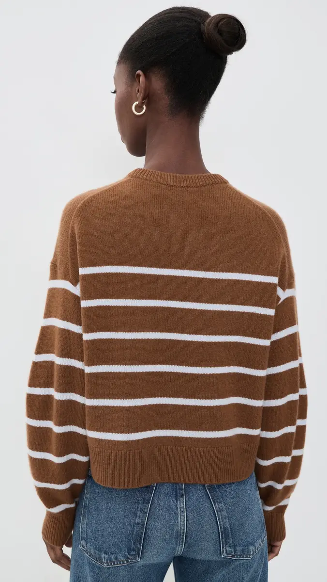 Theory Striped Crewneck Sweater In Cashmere | Thumbnail 3 Theory Striped Crewneck Sweater In Cashmere | Thumbnail 3