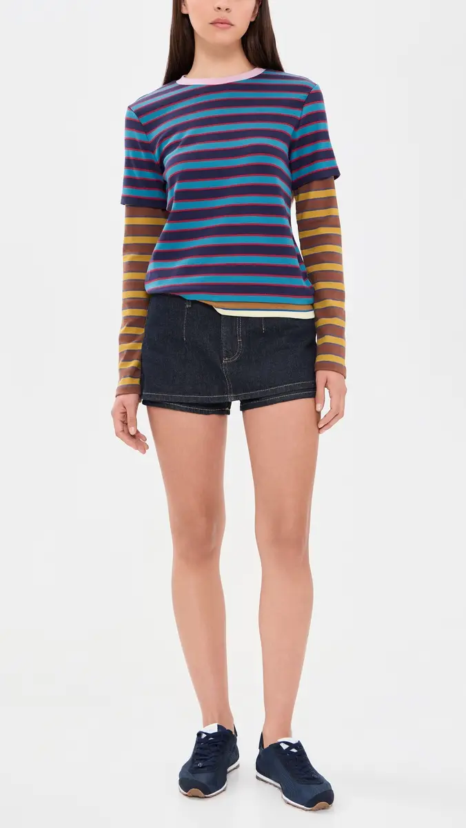Free People Galivanting Denim Skort | Thumbnail 5