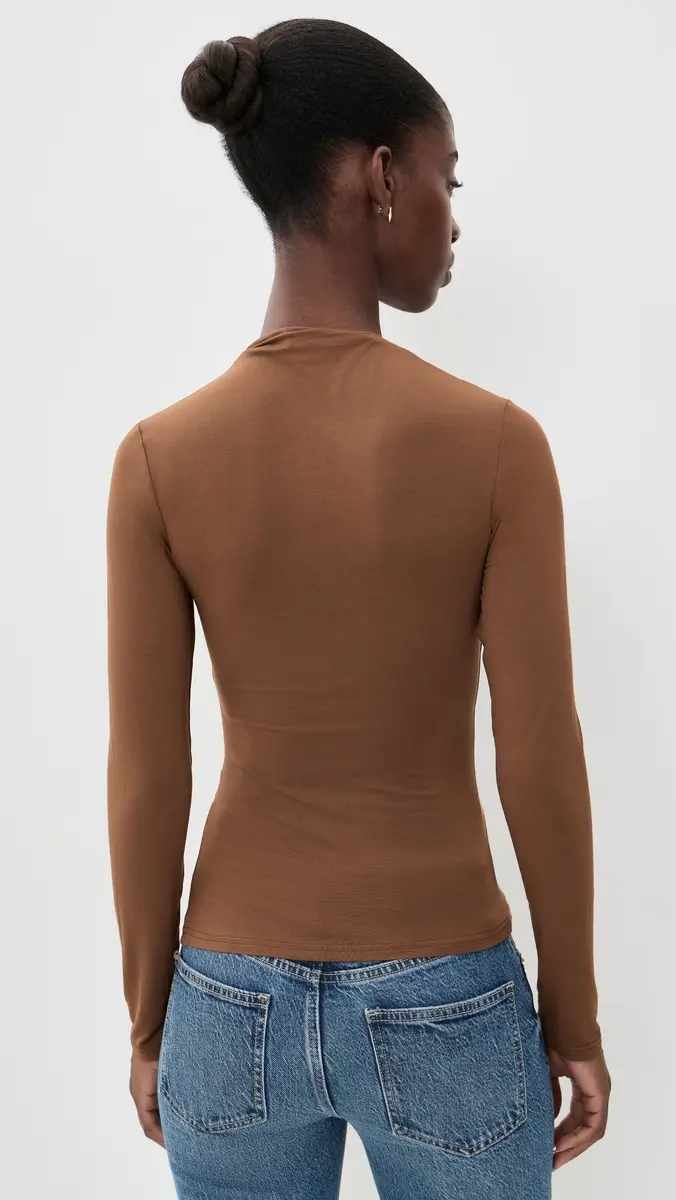 Pistola Nathalia Long Sleeve Draped Mock Neck Tee | Thumbnail 3 Pistola Nathalia Long Sleeve Draped Mock Neck Tee | Thumbnail 3