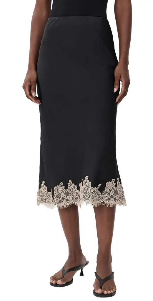 Wayf Vienna Lace Trim Skirt
