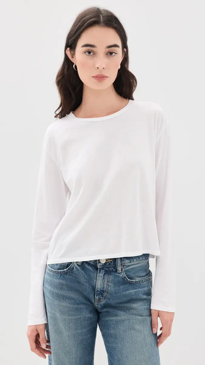 perfectwhitetee Harley Long Sleeve Boxy Crew Tee | Thumbnail 2 perfectwhitetee Harley Long Sleeve Boxy Crew Tee | Thumbnail 2