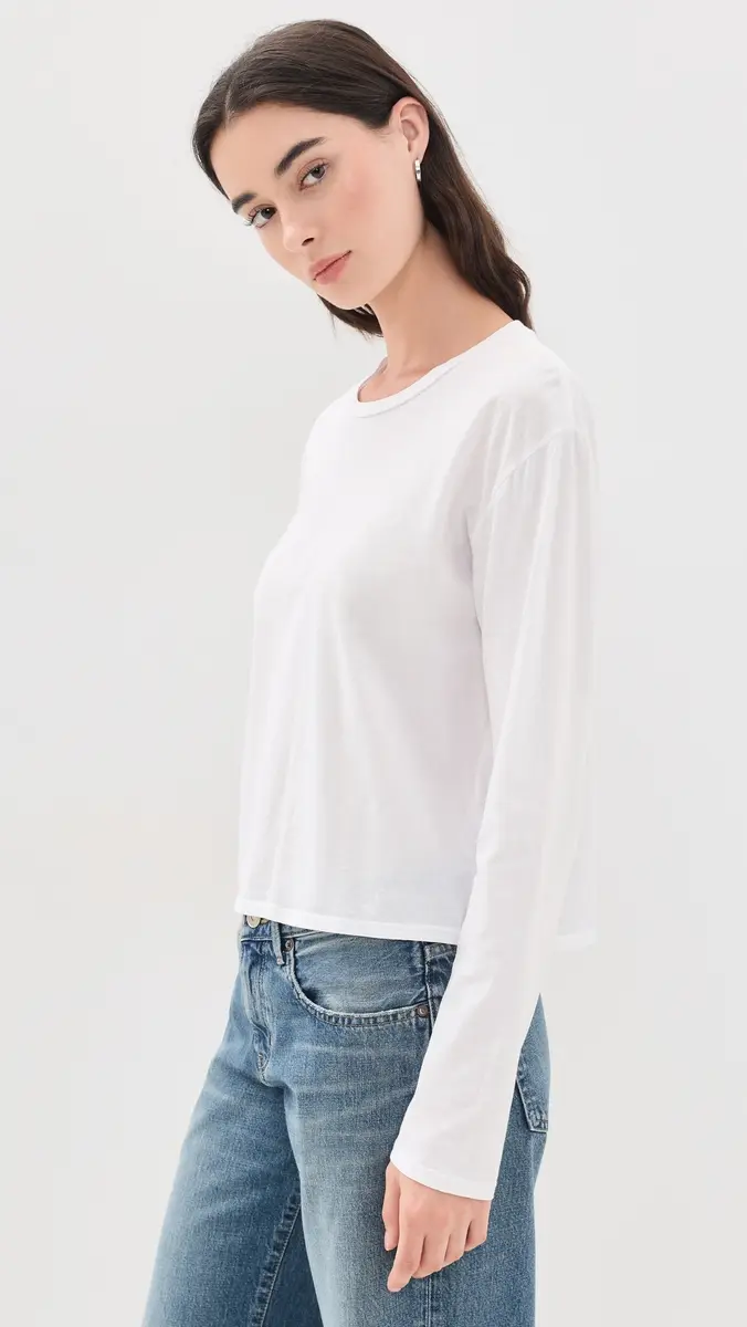 perfectwhitetee Harley Long Sleeve Boxy Crew Tee | Thumbnail 4 perfectwhitetee Harley Long Sleeve Boxy Crew Tee | Thumbnail 4
