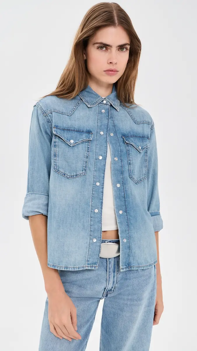 Madewell Denim Oversized Western Shirt | Thumbnail 2 Madewell Denim Oversized Western Shirt | Thumbnail 2