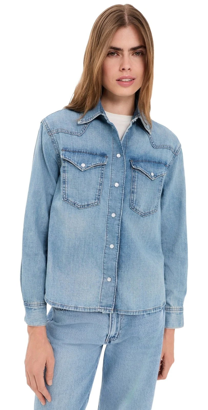 Denim Oversized Western Shirt Denim Oversized Western Shirt