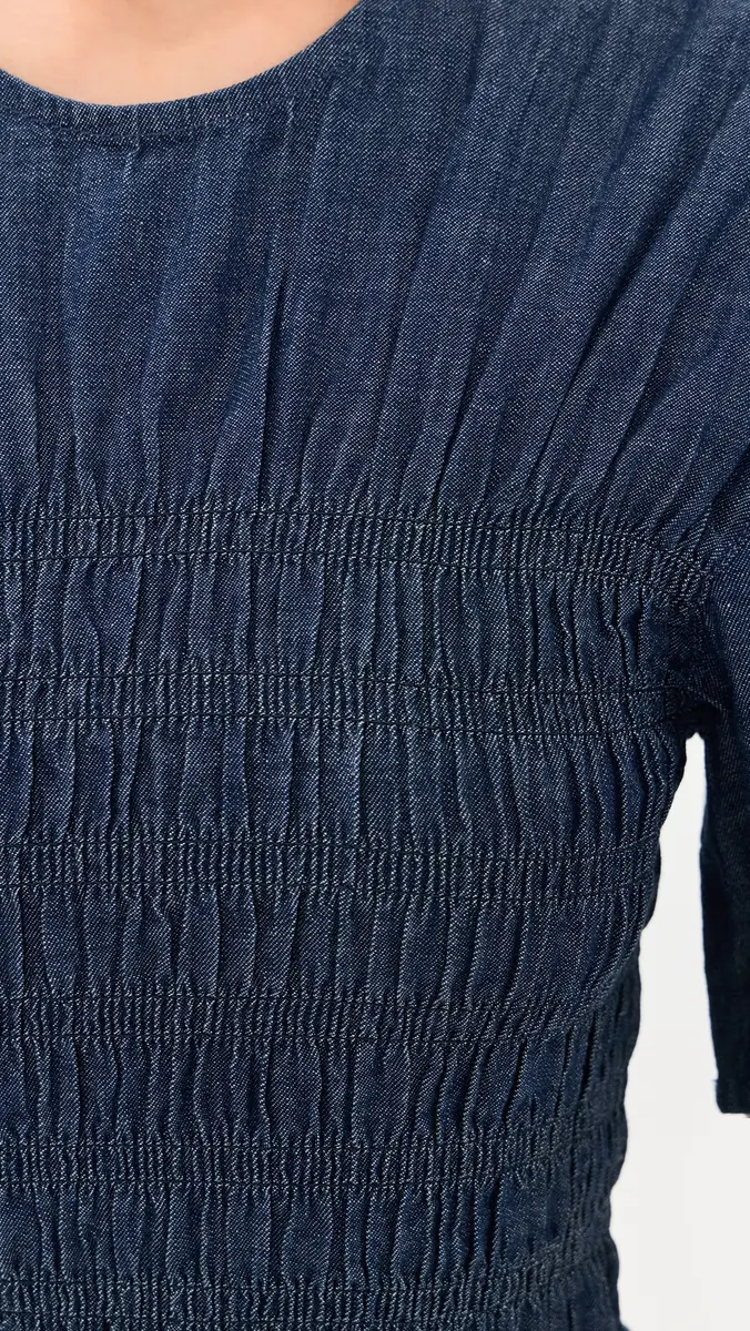 Madewell Denim Smocked Top | Thumbnail 6
