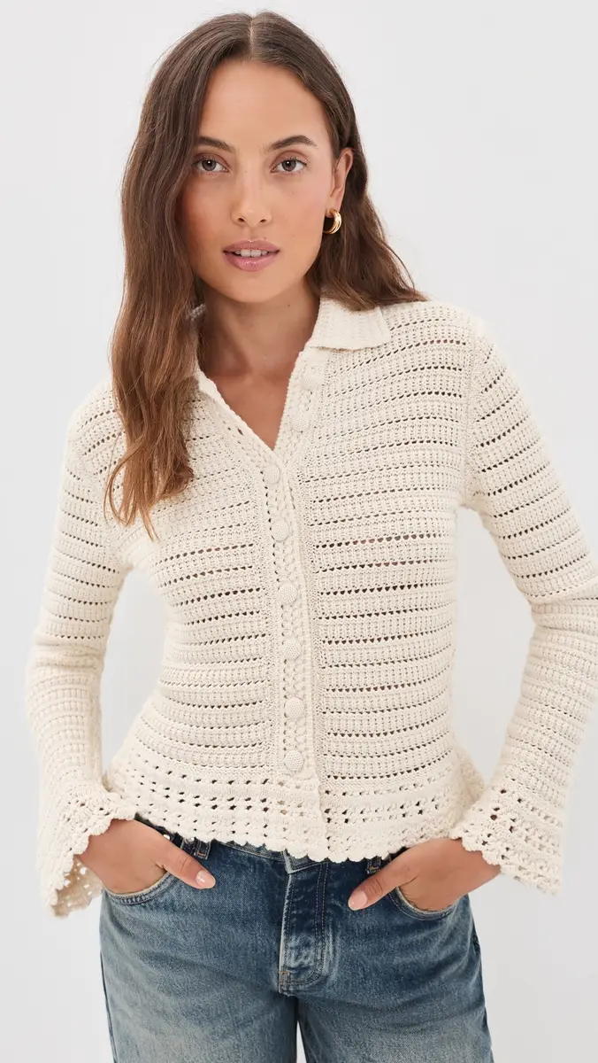 Madewell Pointelle Knit Peplum Cardigan | Thumbnail 2 Madewell Pointelle Knit Peplum Cardigan | Thumbnail 2