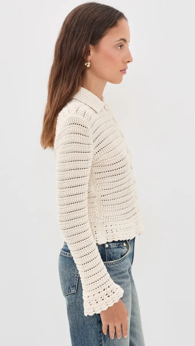 Madewell Pointelle Knit Peplum Cardigan | Thumbnail 4 Madewell Pointelle Knit Peplum Cardigan | Thumbnail 4