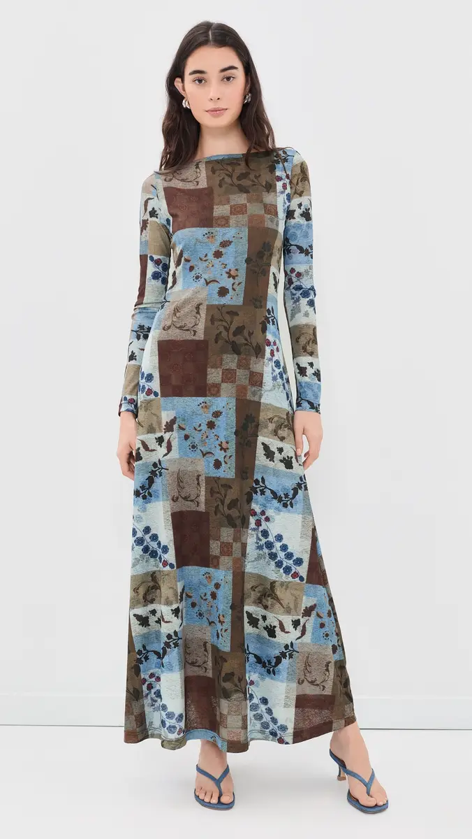 Another Girl Patchwork Print Mesh Maxi Dress | Thumbnail 2 Another Girl Patchwork Print Mesh Maxi Dress | Thumbnail 2
