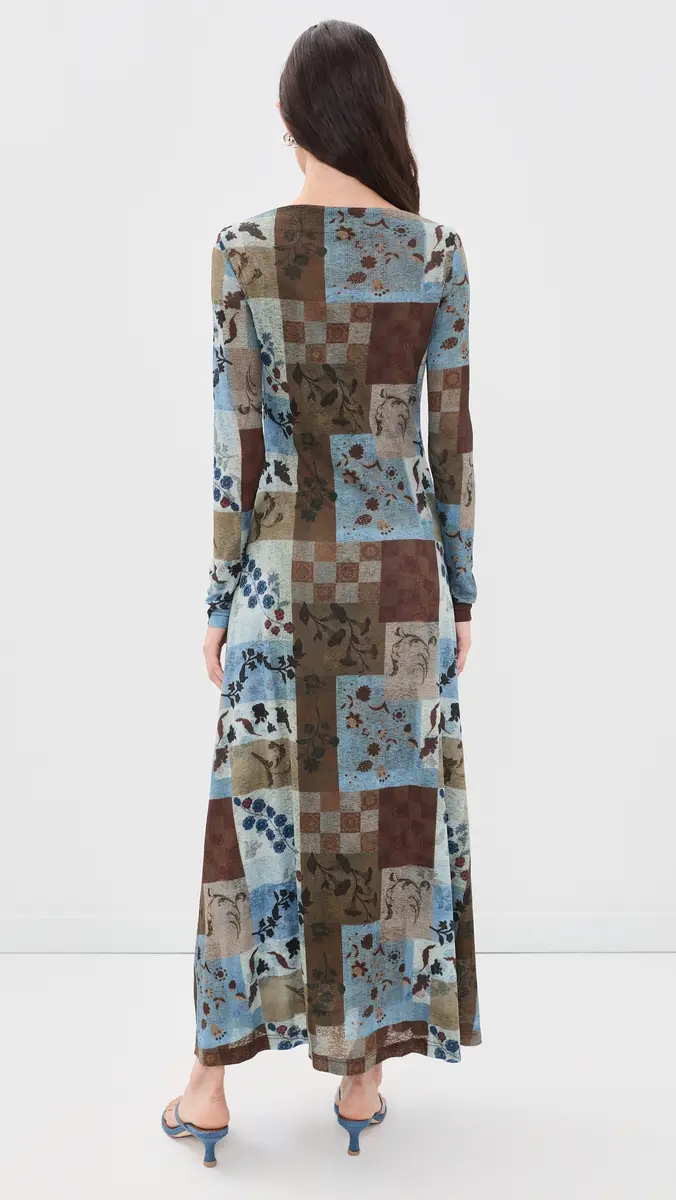 Another Girl Patchwork Print Mesh Maxi Dress | Thumbnail 3 Another Girl Patchwork Print Mesh Maxi Dress | Thumbnail 3