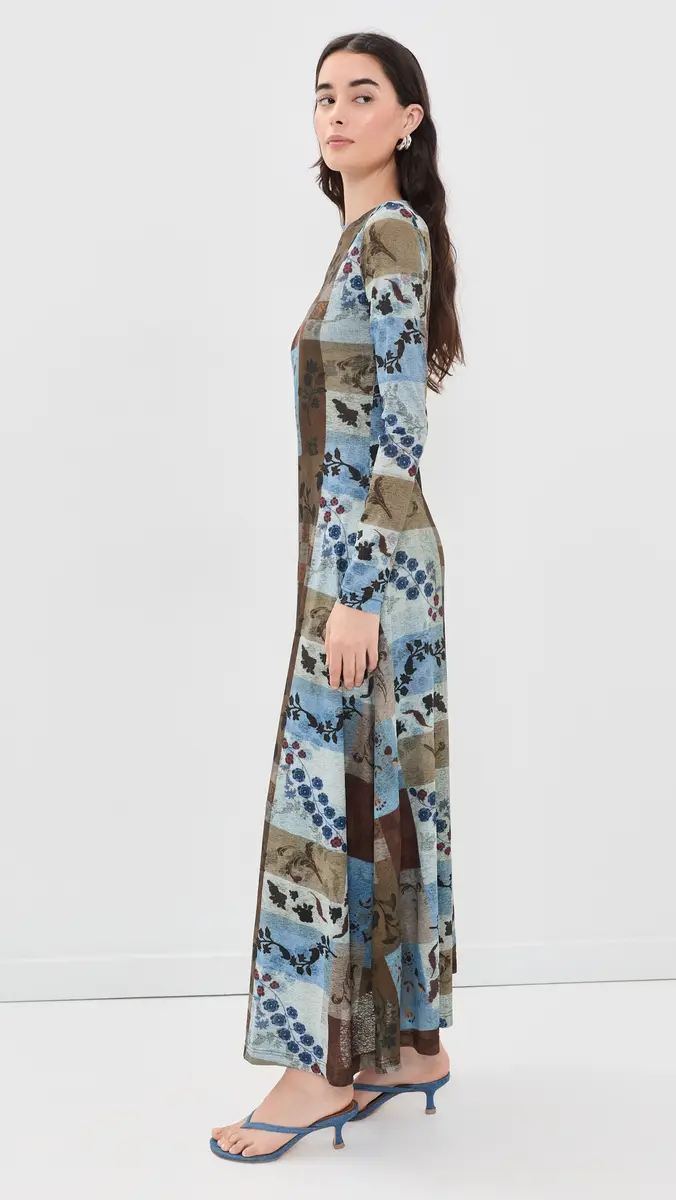 Another Girl Patchwork Print Mesh Maxi Dress | Thumbnail 4 Another Girl Patchwork Print Mesh Maxi Dress | Thumbnail 4