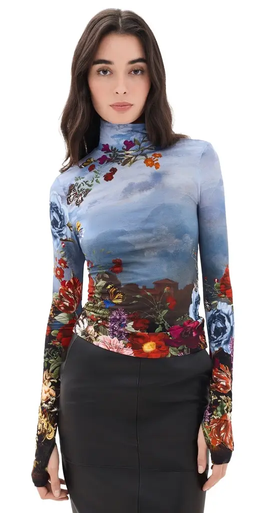 Alice + Olivia Delaina Turtleneck Top