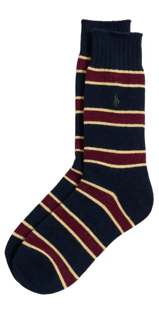Polo Ralph Lauren Wool Blend Stripe Boot Socks