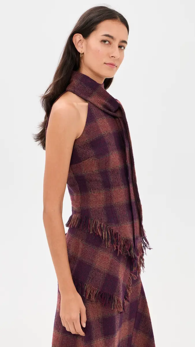 Rowing Blazers Tartan Scarf Tank Top | Thumbnail 4