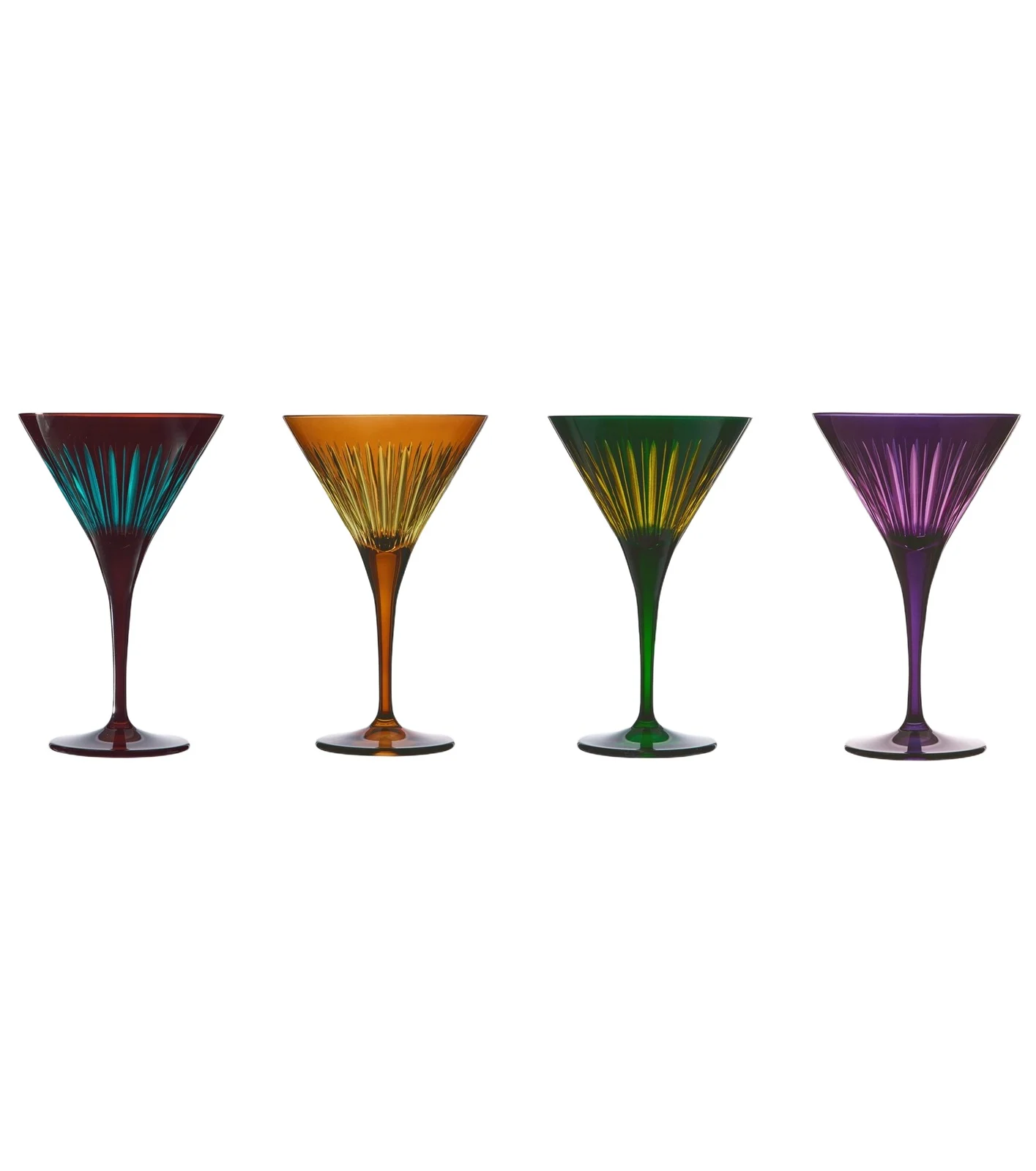 L'Objet Prism set of 4 martini glasses