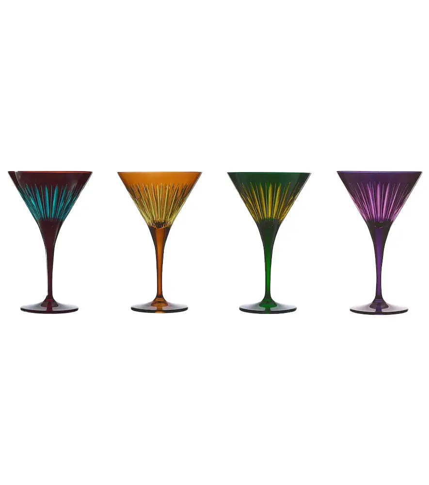 L'Objet Prism set of 4 martini glasses