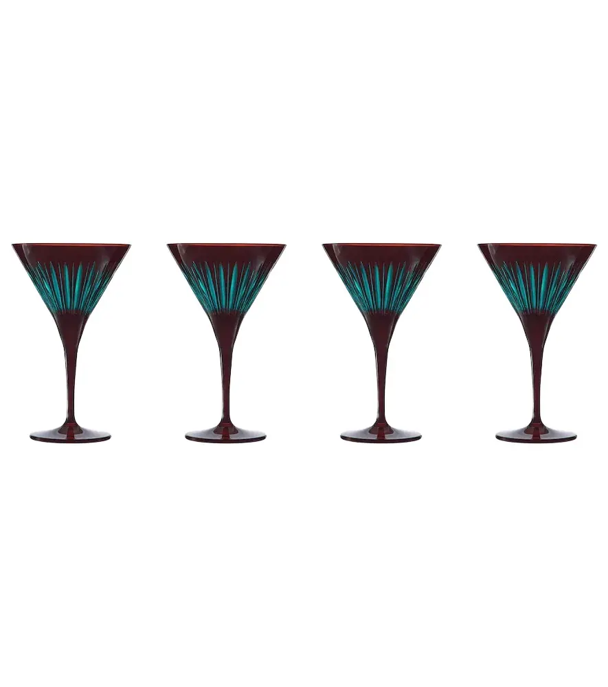 L'Objet Prism set of 4 martini glasses